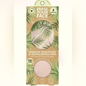 Erase your face Makeup Removing & Exfoliating Duo New